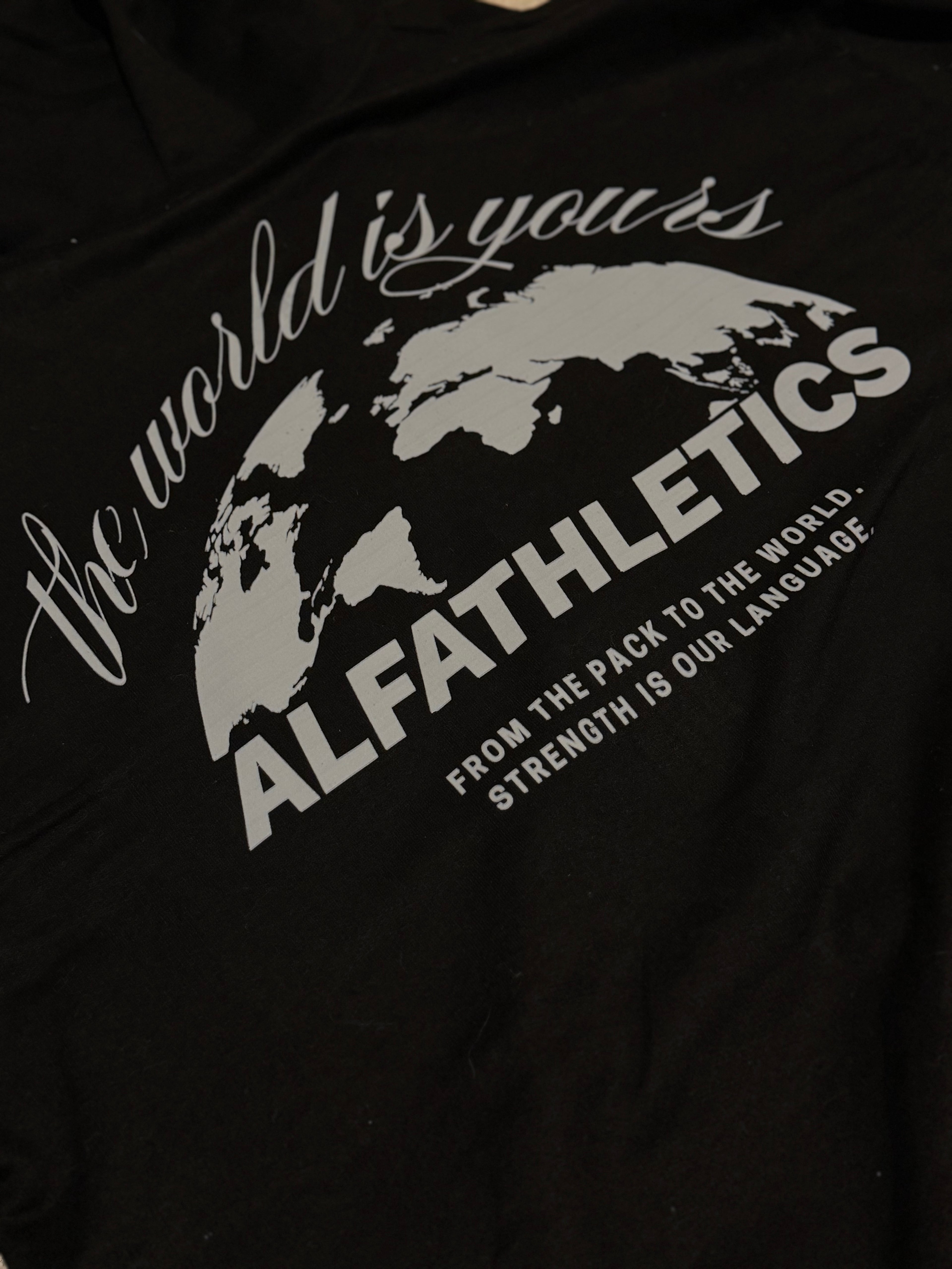 ALFATHLETICS- THE WORLD IS YOURS (Fermuarlı Oversize Hoodie)