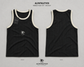 ALFATHLETICS Ribbed Tank Top – Lacivert / Beyaz Yaka