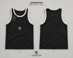 ALFATHLETICS Ribbed Tank Top – Lacivert / Beyaz Yaka
