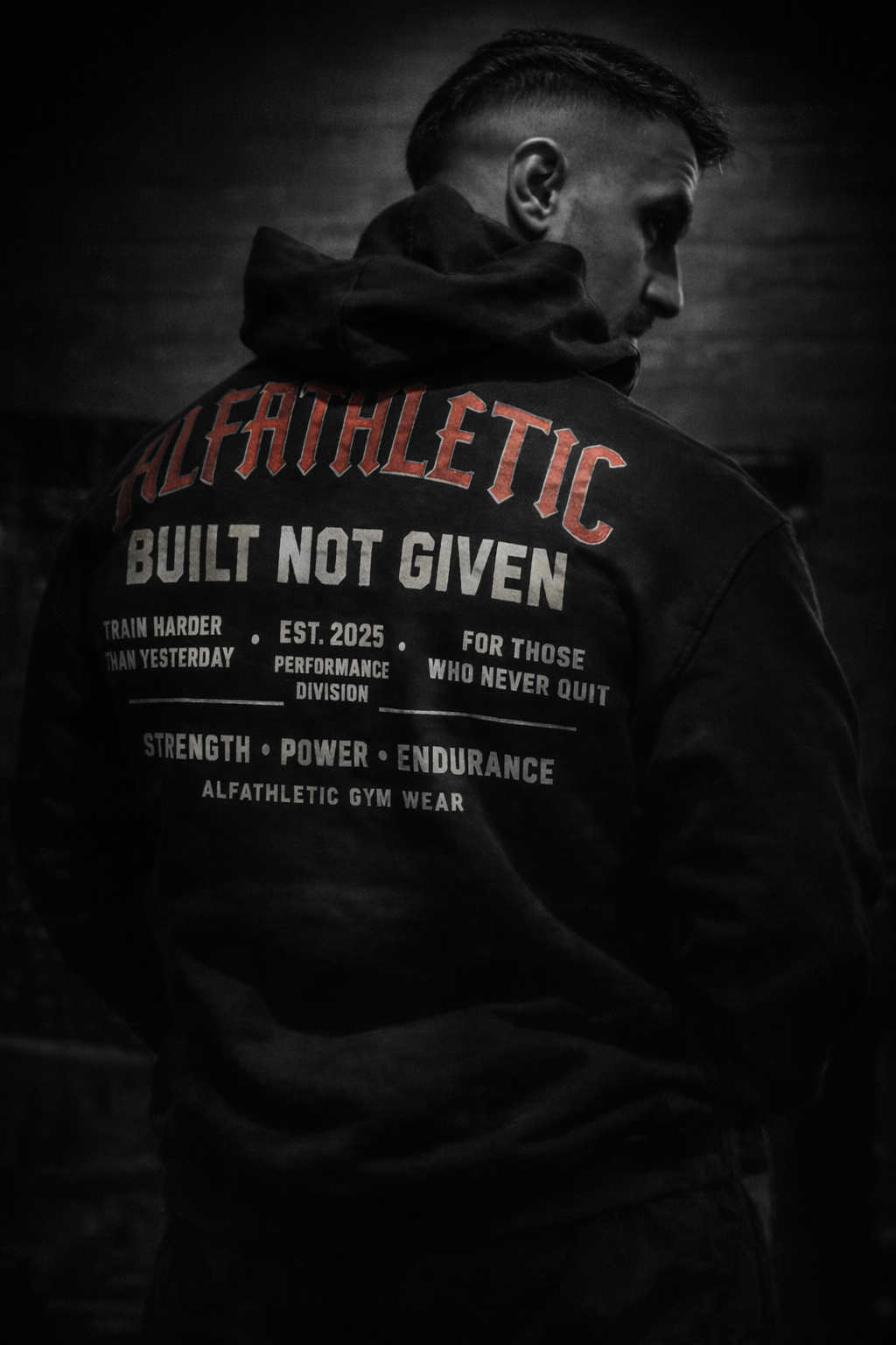 ALFATHLETICS Oversize Hoodie – Built Not Given
(Wolfpack Limited Edition)