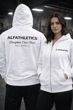 ALFATHLETICS ZIP HOODIE – DISCIPLINE OVER NOISE (SİYAH-BEYAZ)