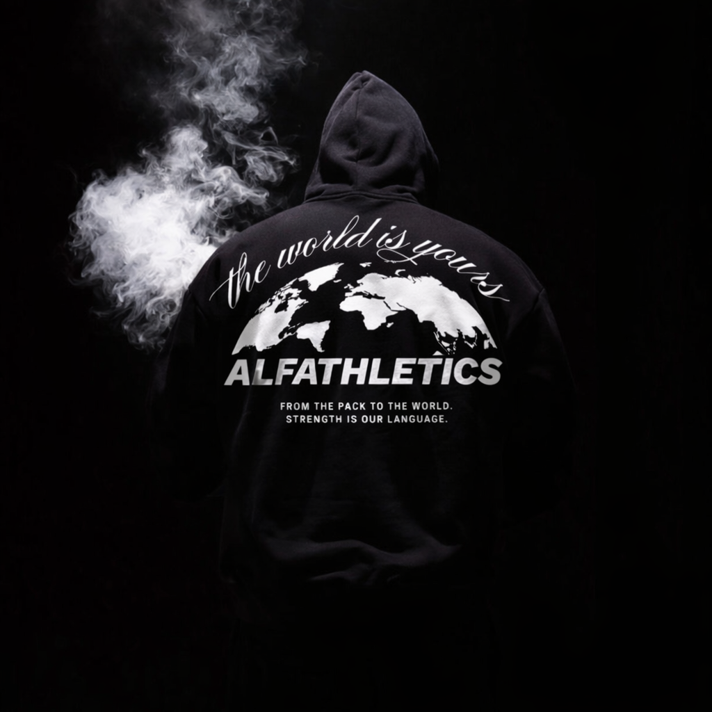 ALFATHLETICS- THE WORLD IS YOURS (Fermuarlı Oversize Hoodie)