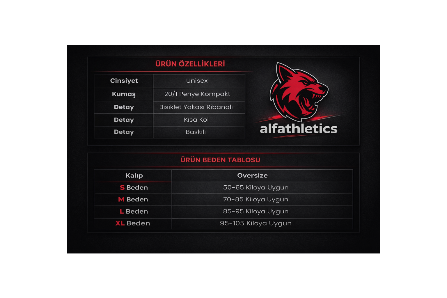 Alfathletics Türk Arma Baskı  Oversize Unisex Tişört – Siyah & Beyaz