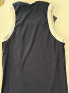 ALFATHLETICS Ribbed Tank Top – Lacivert / Beyaz Yaka