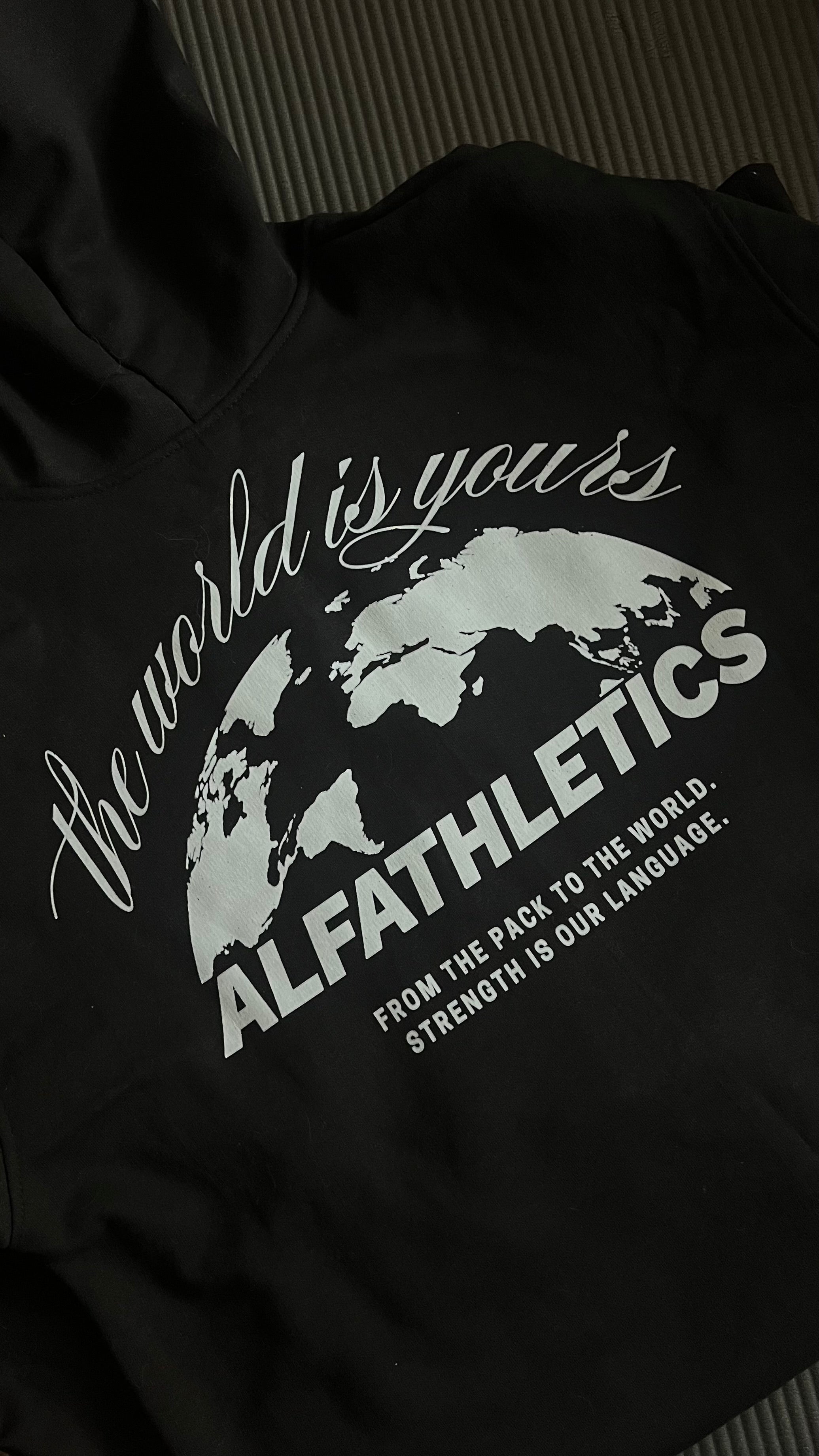 ALFATHLETICS- THE WORLD IS YOURS (Fermuarlı Oversize Hoodie)