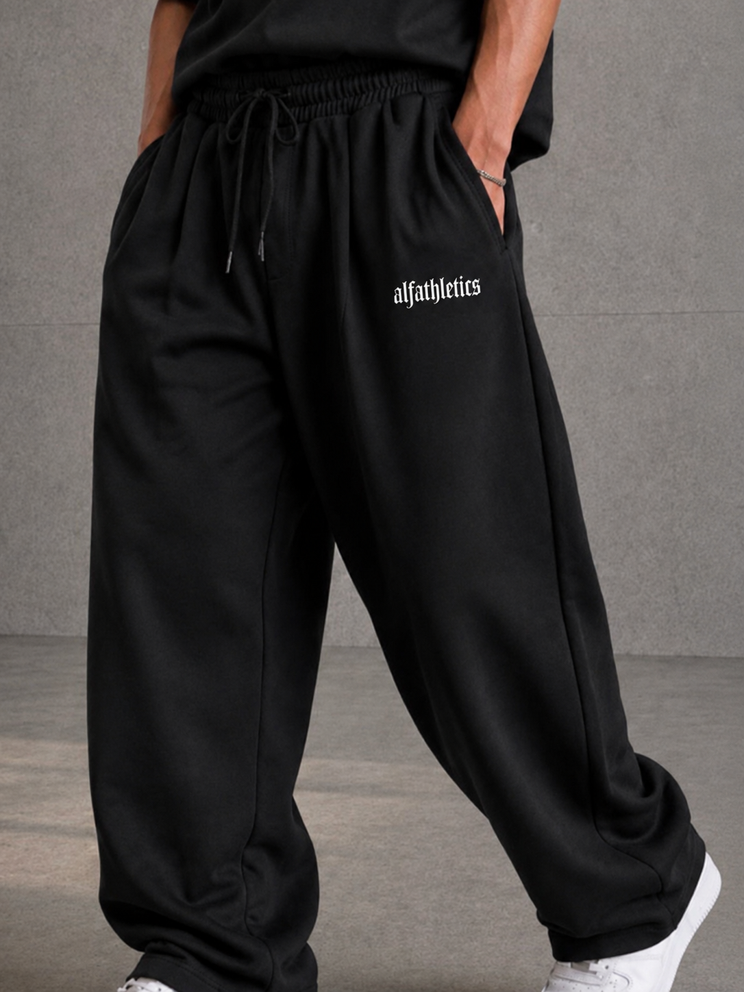 ALFATHLETICS Premium Baggy Eşofman Altı | Siyah, Kahve & Beyaz