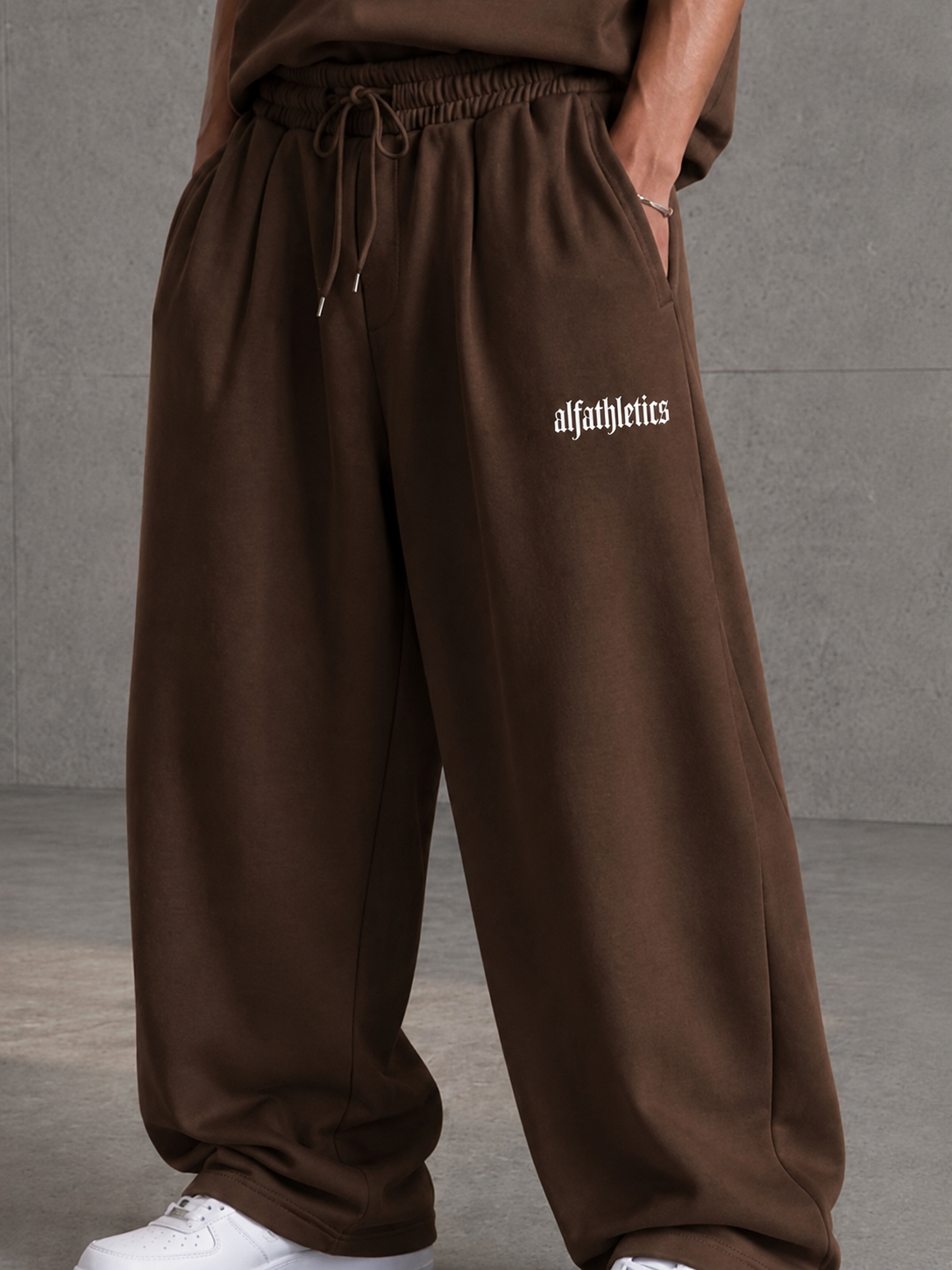 ALFATHLETICS Premium Baggy Eşofman Altı | Siyah, Kahve & Beyaz