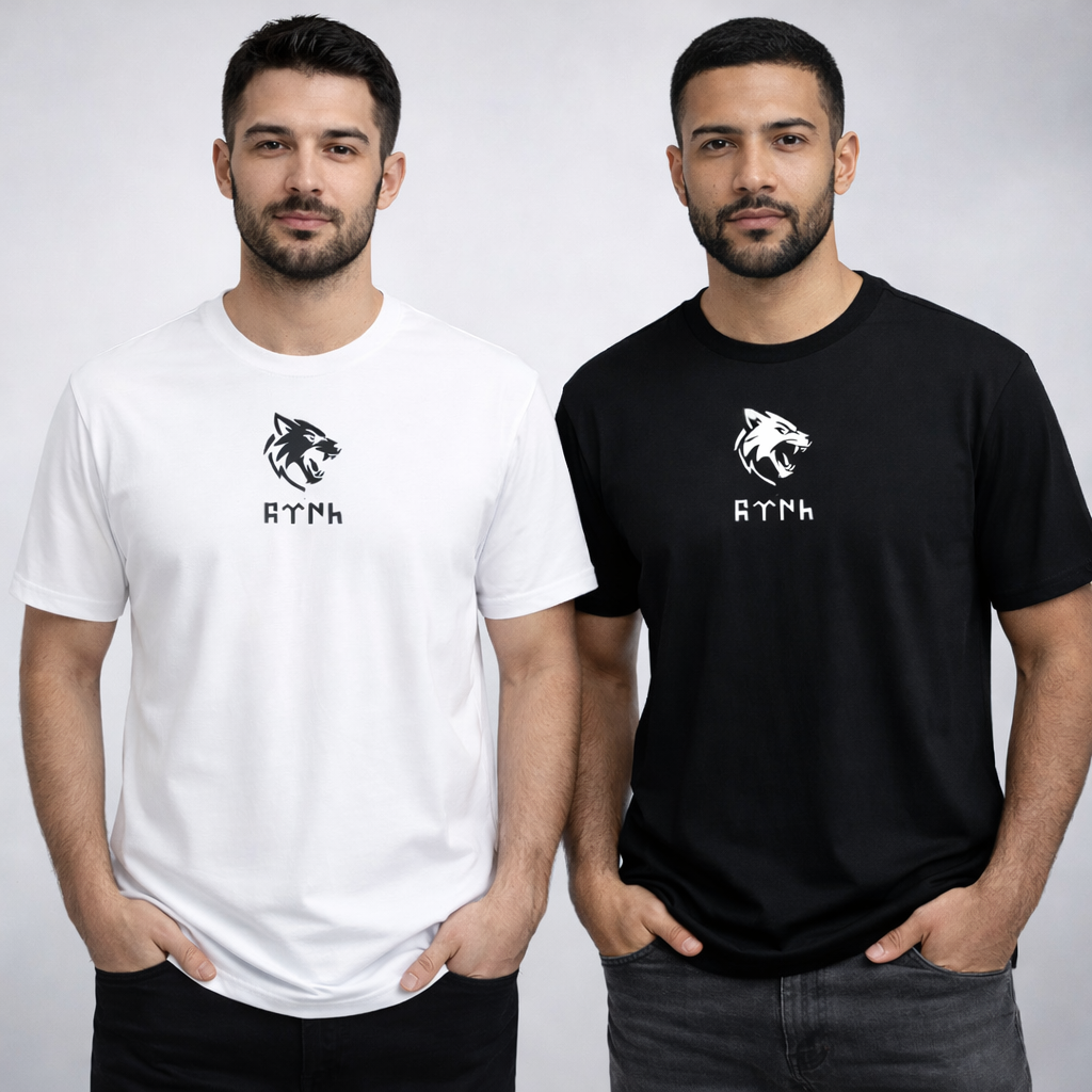 🐺 Wolf Minimal Black - White T-Shirt