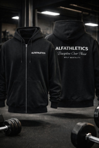 ALFATHLETICS ZIP HOODIE – DISCIPLINE OVER NOISE (SİYAH-BEYAZ)